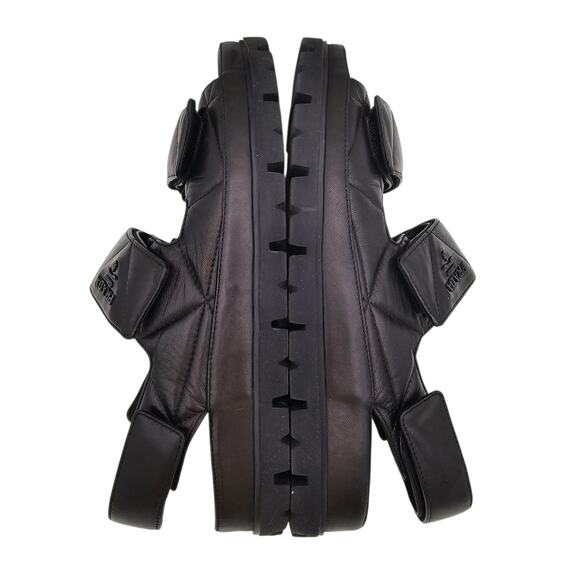 Prada Quilted Padded Strap Slingback Dad Sandal Black Leather Size 39.5 US 9.5 - Picture 5 of 12